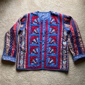 Vintage Handcrafted Patchwork Quilted Jacket Barncoat